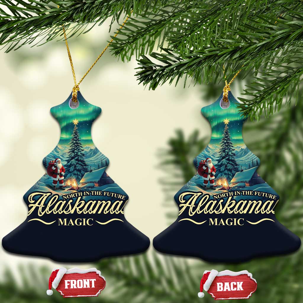 Xmas In Alaska Christmas Ornament Alaskamas Magic Aurora Santa TS09