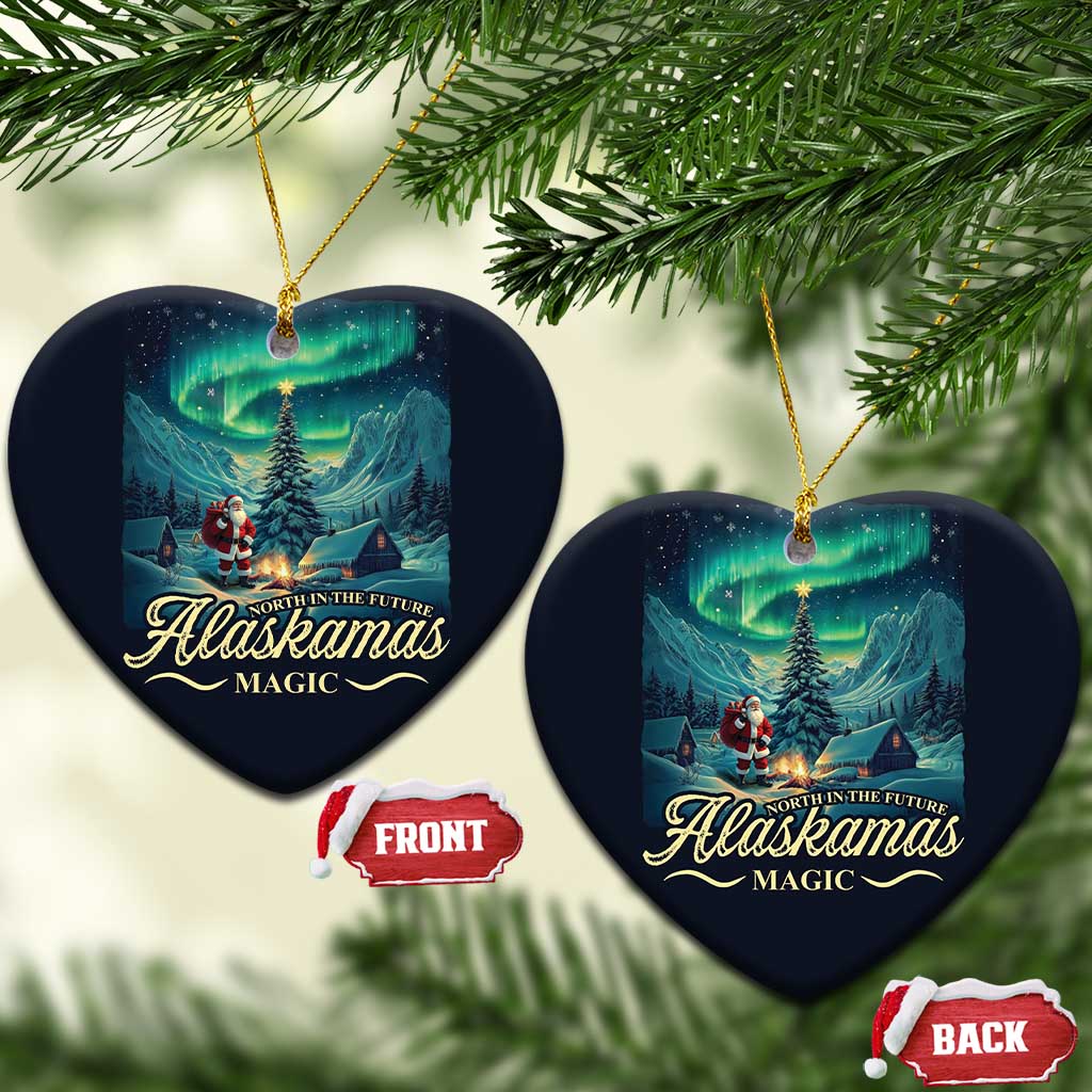 Xmas In Alaska Christmas Ornament Alaskamas Magic Aurora Santa TS09