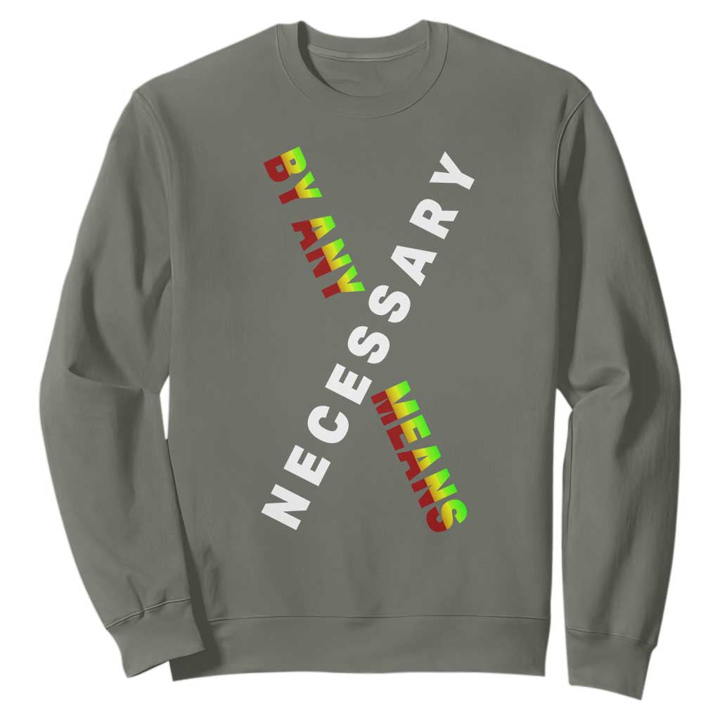 Malcolm X Sweatshirt By Any Means Necessary Black History TS09