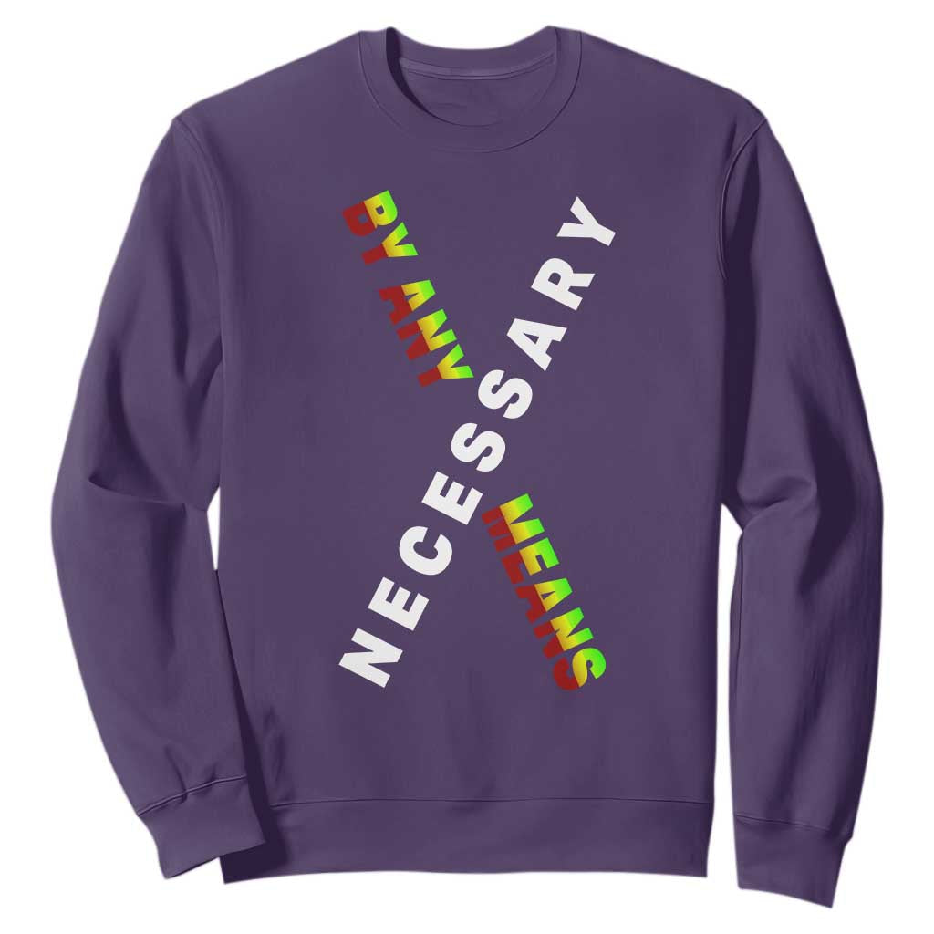 Malcolm X Sweatshirt By Any Means Necessary Black History TS09