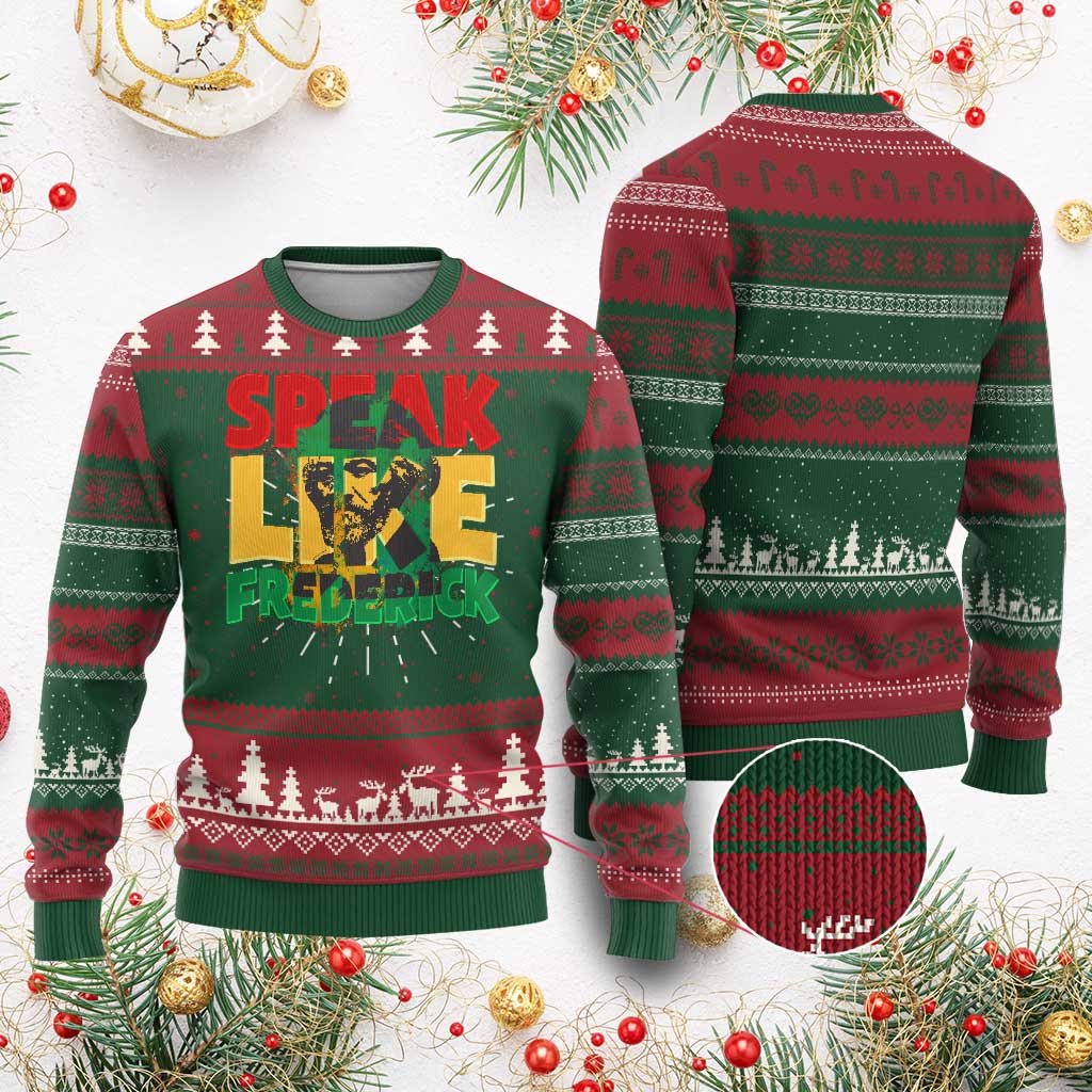 Speak Like Frederick Douglass Ugly Christmas Sweater Black History Month TS09