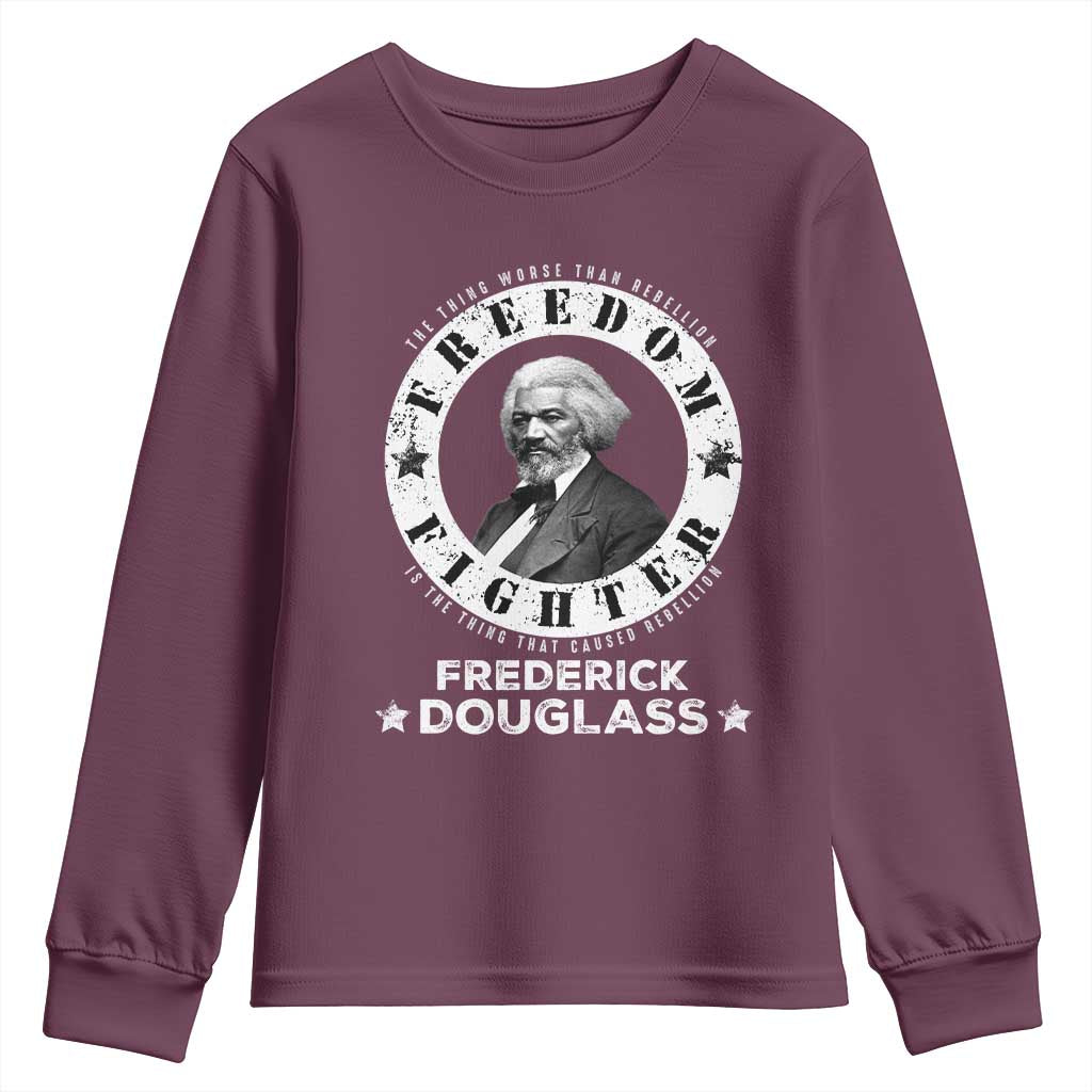 Frederick Douglass Youth Sweatshirt The Thing Worse Than Rebellion Is The Thing That Causes Rebellion TS09