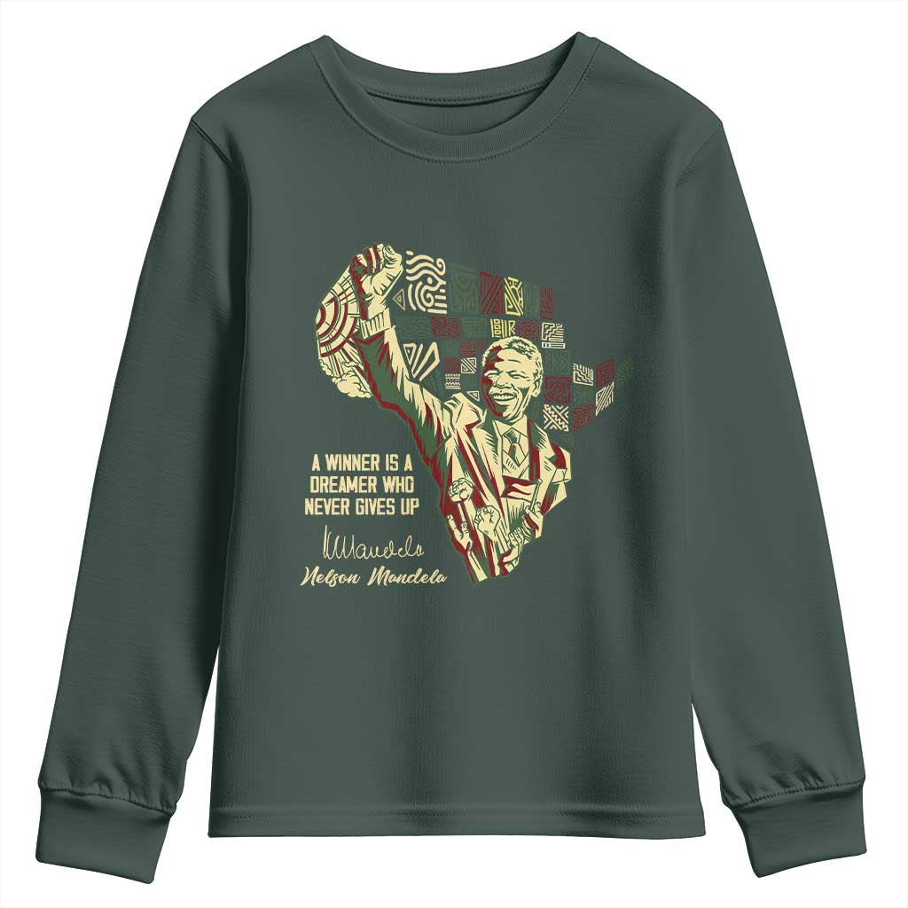 Nelson Mandela Youth Sweatshirt A Winner Is A Dreamer Who Never Gives Up TS09
