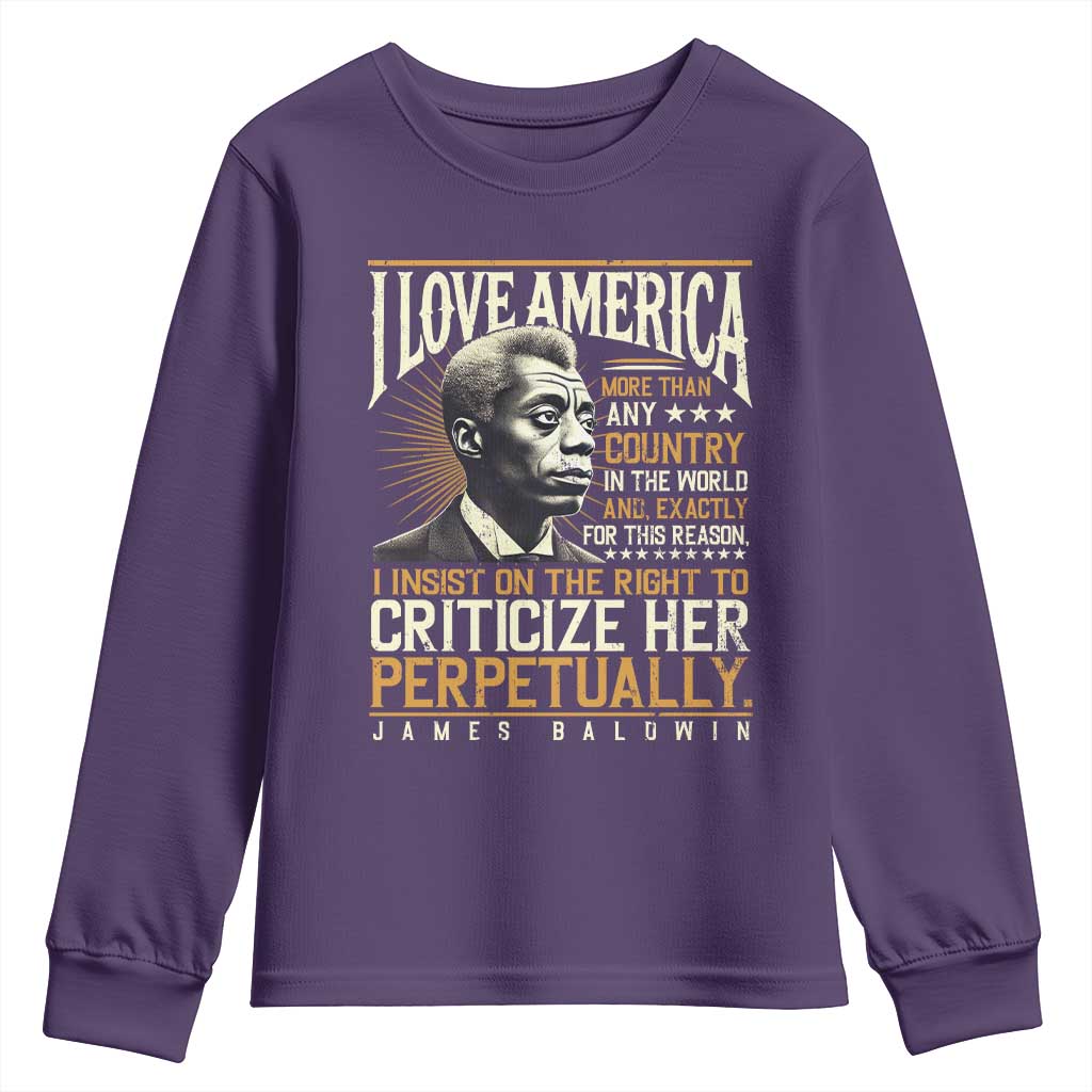 James Baldwin Youth Sweatshirt I Love America More Than Any Country In The World Black History TS09