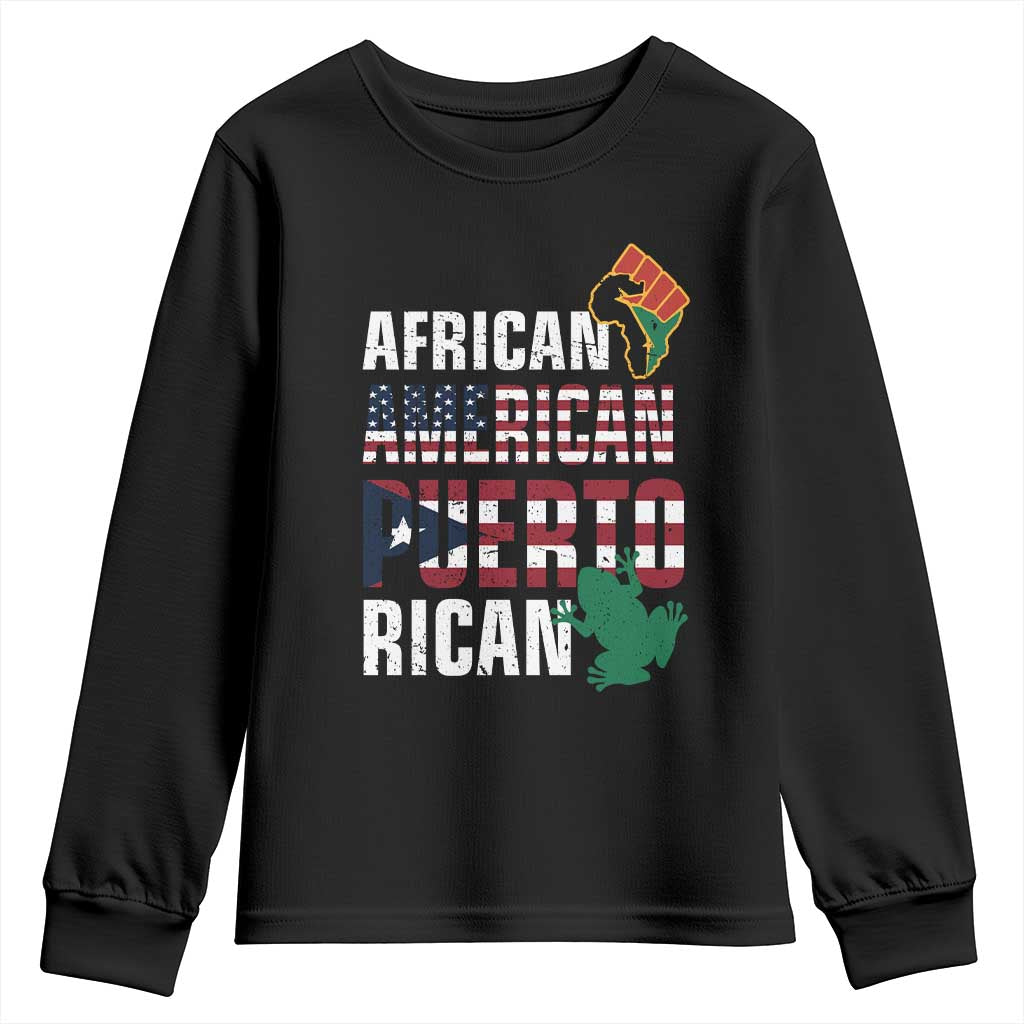 African American Puerto Rican Pride Youth Sweatshirt TS09
