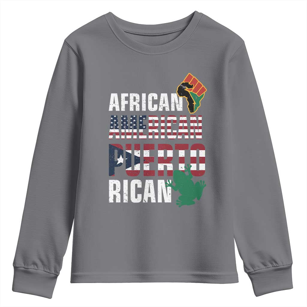 African American Puerto Rican Pride Youth Sweatshirt TS09
