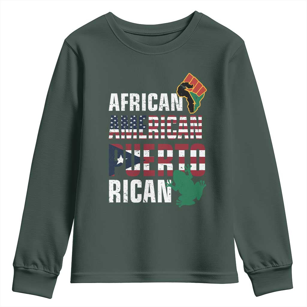 African American Puerto Rican Pride Youth Sweatshirt TS09