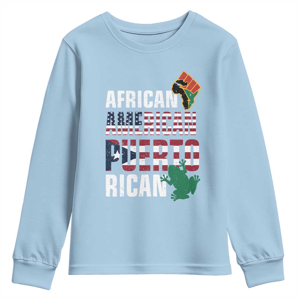 African American Puerto Rican Pride Youth Sweatshirt TS09