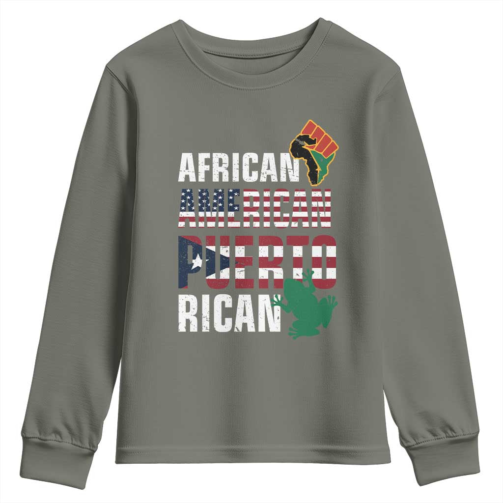 African American Puerto Rican Pride Youth Sweatshirt TS09