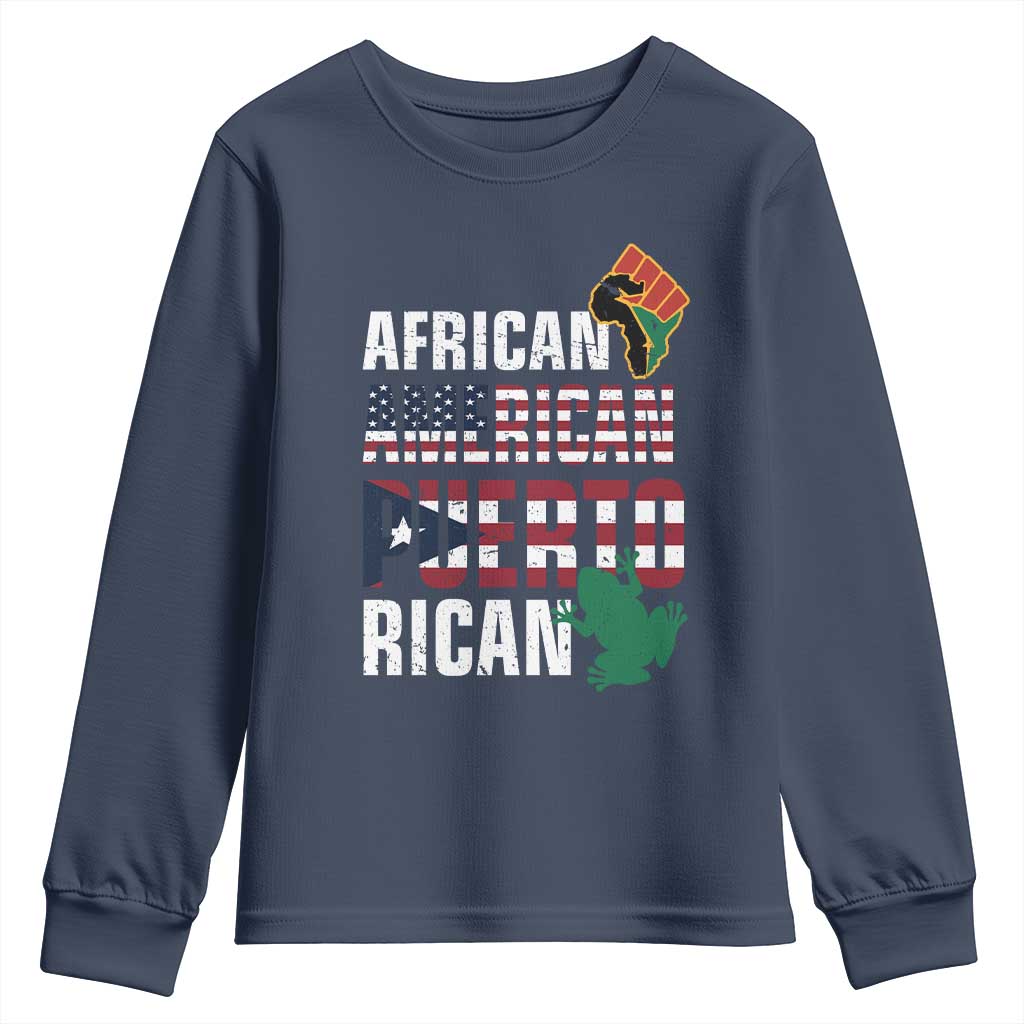 African American Puerto Rican Pride Youth Sweatshirt TS09