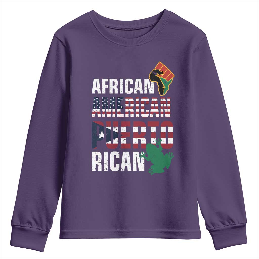 African American Puerto Rican Pride Youth Sweatshirt TS09