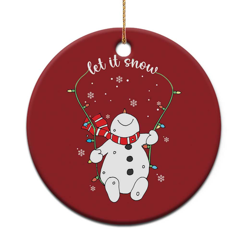 Let It Snow Cute Snowman Xmas Christmas Ornament TS09