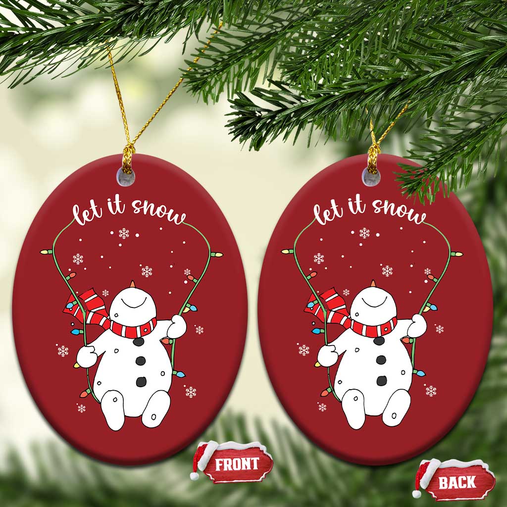 Let It Snow Cute Snowman Xmas Christmas Ornament TS09