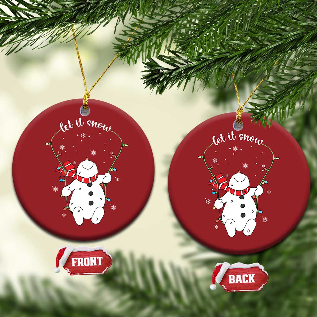 Let It Snow Cute Snowman Xmas Christmas Ornament TS09
