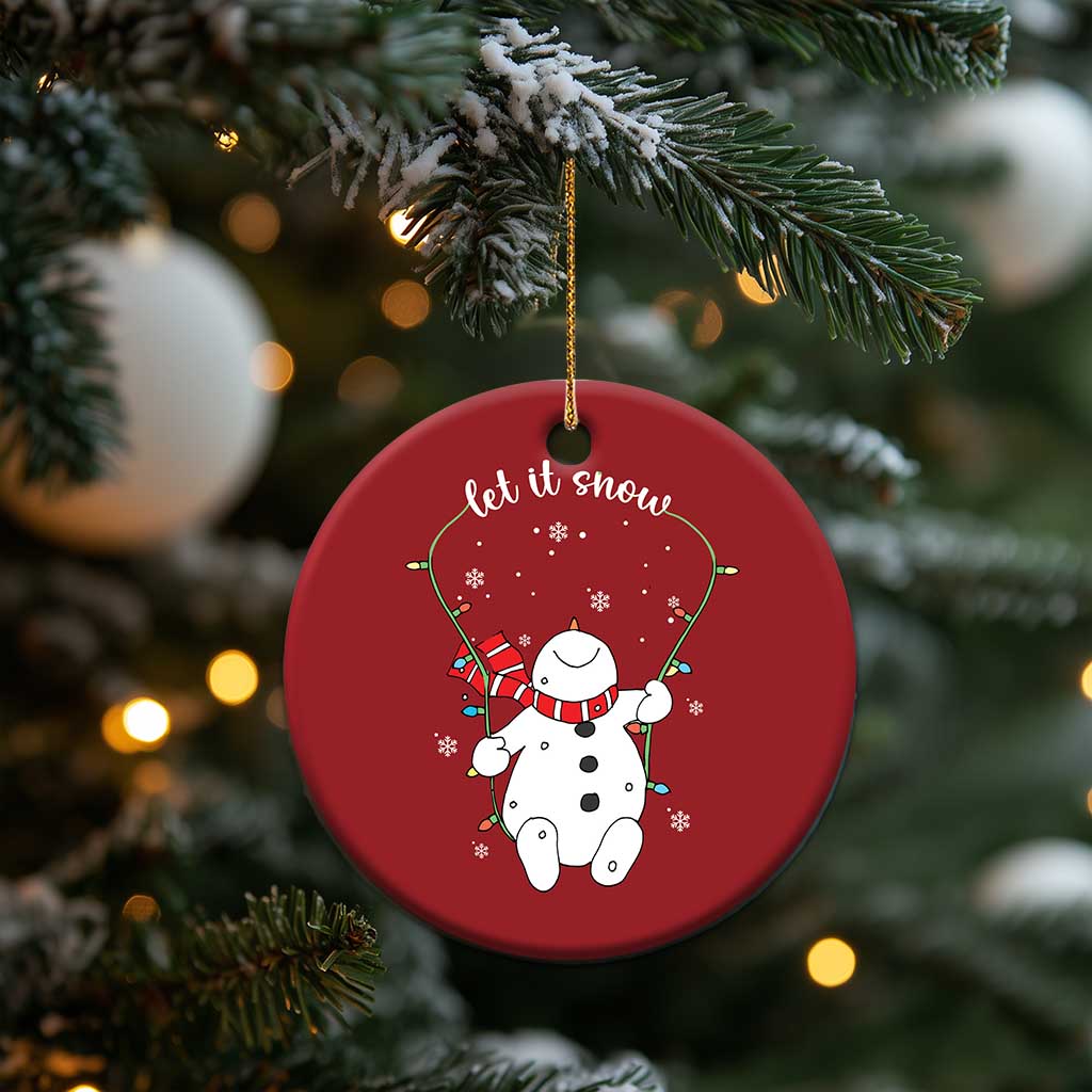 Let It Snow Cute Snowman Xmas Christmas Ornament TS09