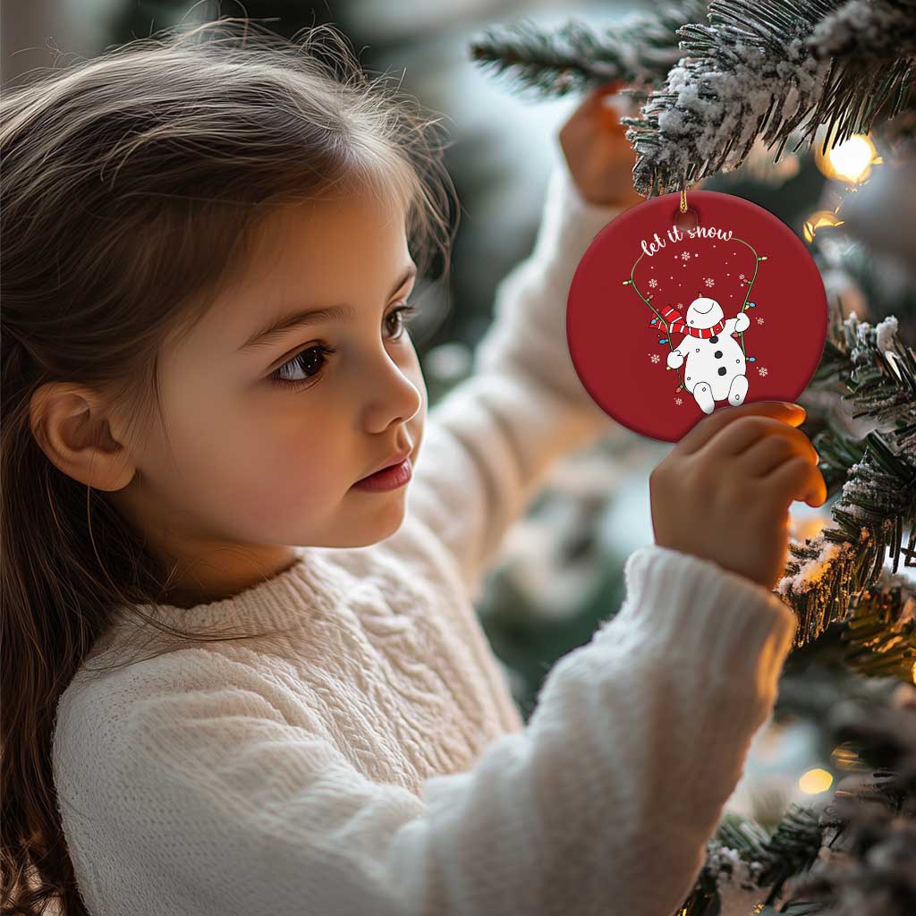 Let It Snow Cute Snowman Xmas Christmas Ornament TS09