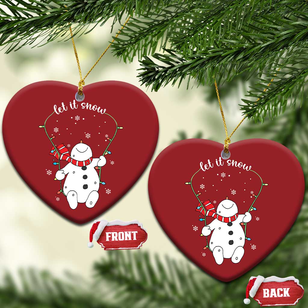 Let It Snow Cute Snowman Xmas Christmas Ornament TS09