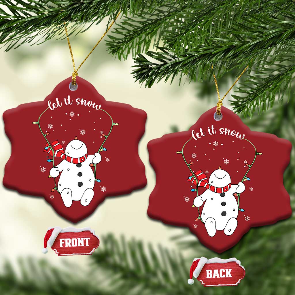 Let It Snow Cute Snowman Xmas Christmas Ornament TS09