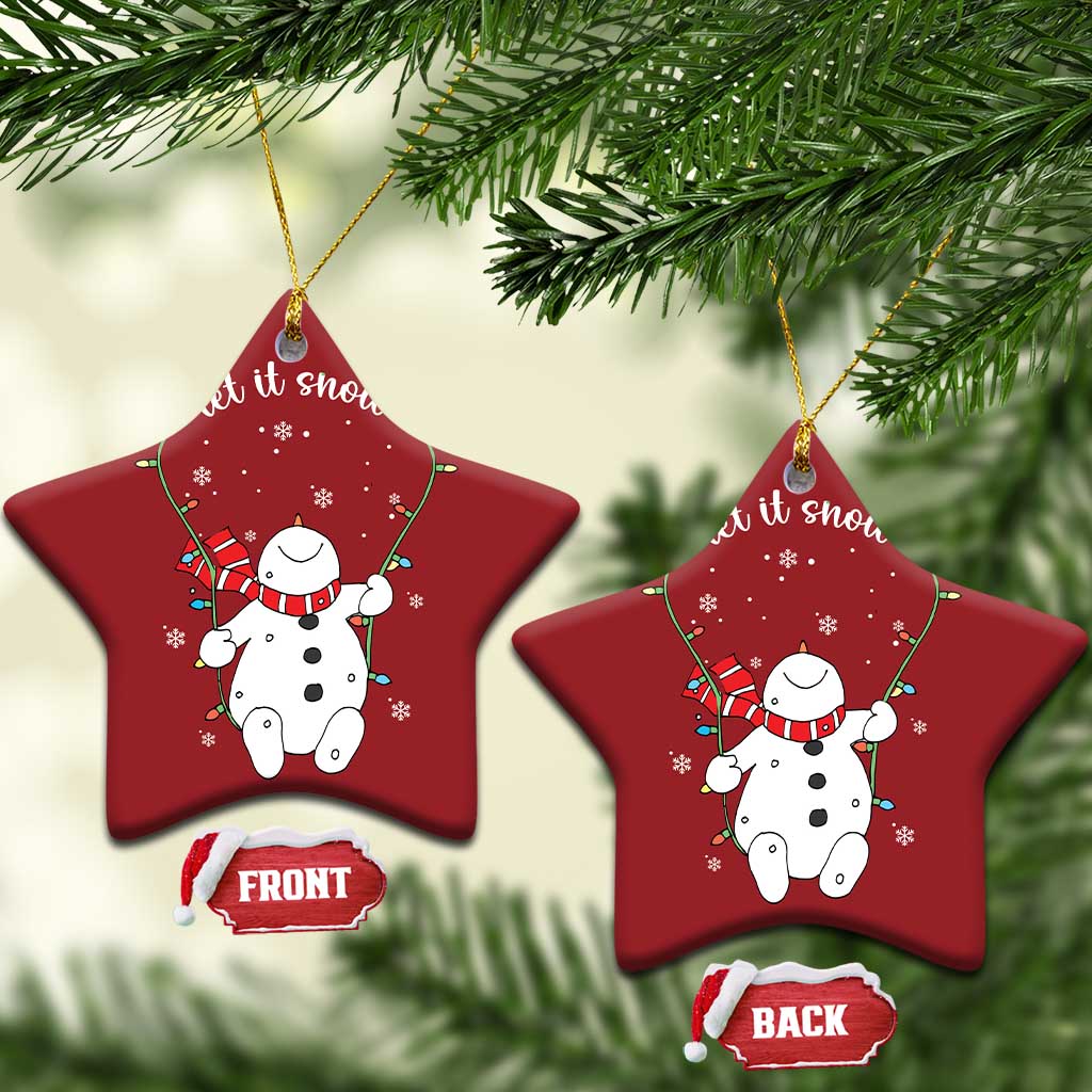 Let It Snow Cute Snowman Xmas Christmas Ornament TS09