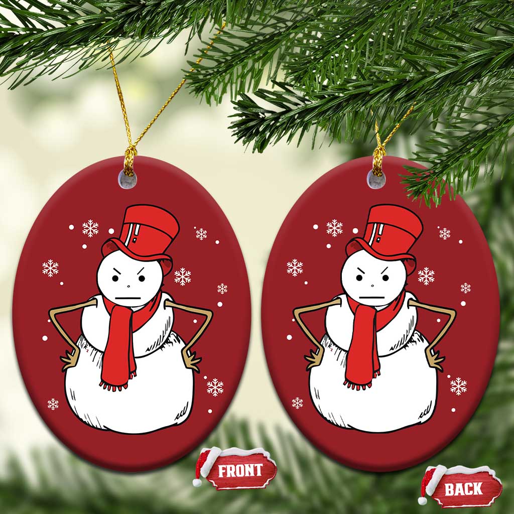 Angry Snowman Funny Xmas Christmas Ornament TS09