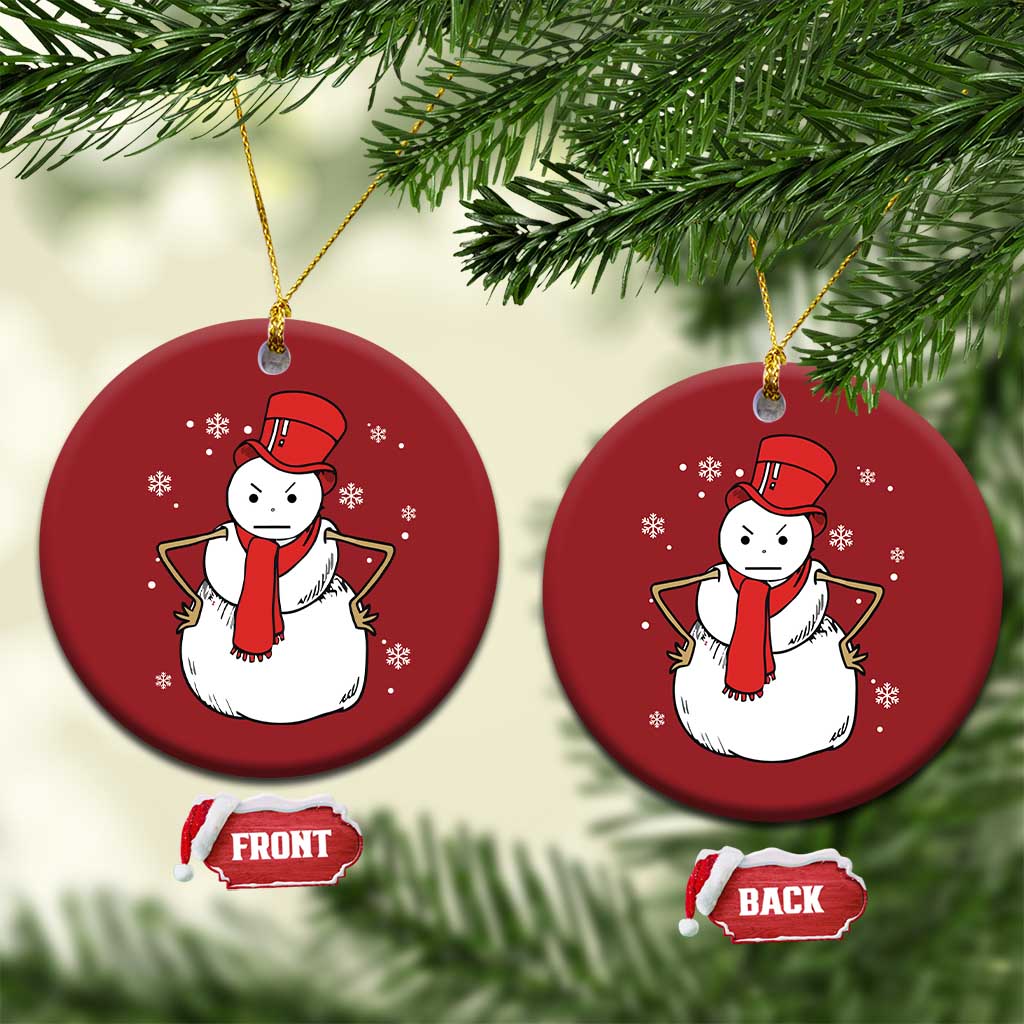 Angry Snowman Funny Xmas Christmas Ornament TS09