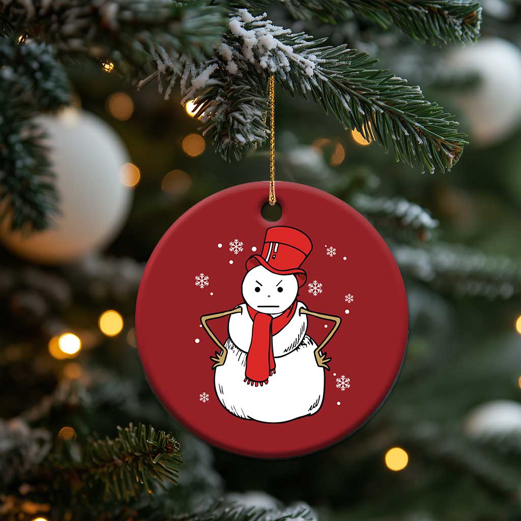 Angry Snowman Funny Xmas Christmas Ornament TS09
