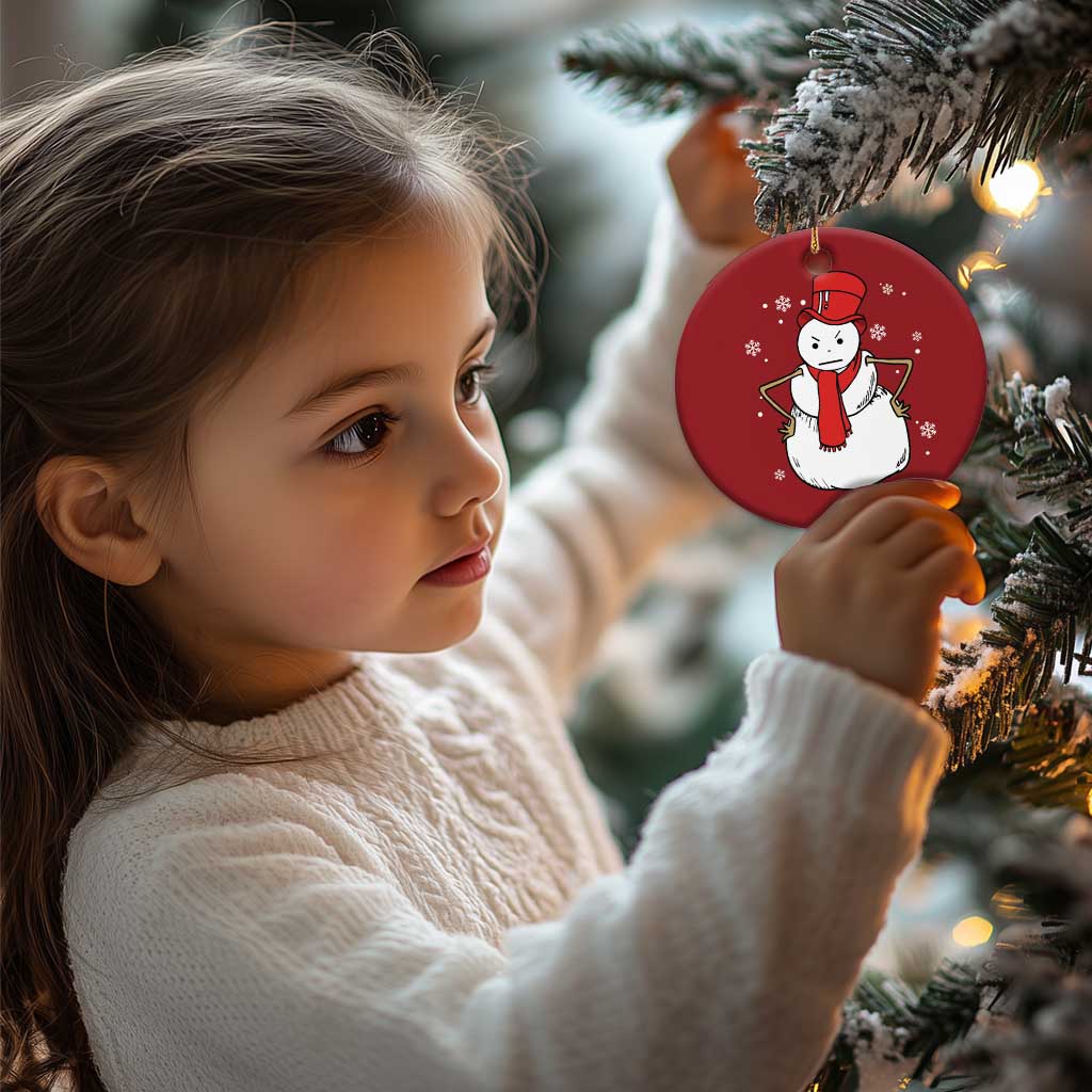 Angry Snowman Funny Xmas Christmas Ornament TS09