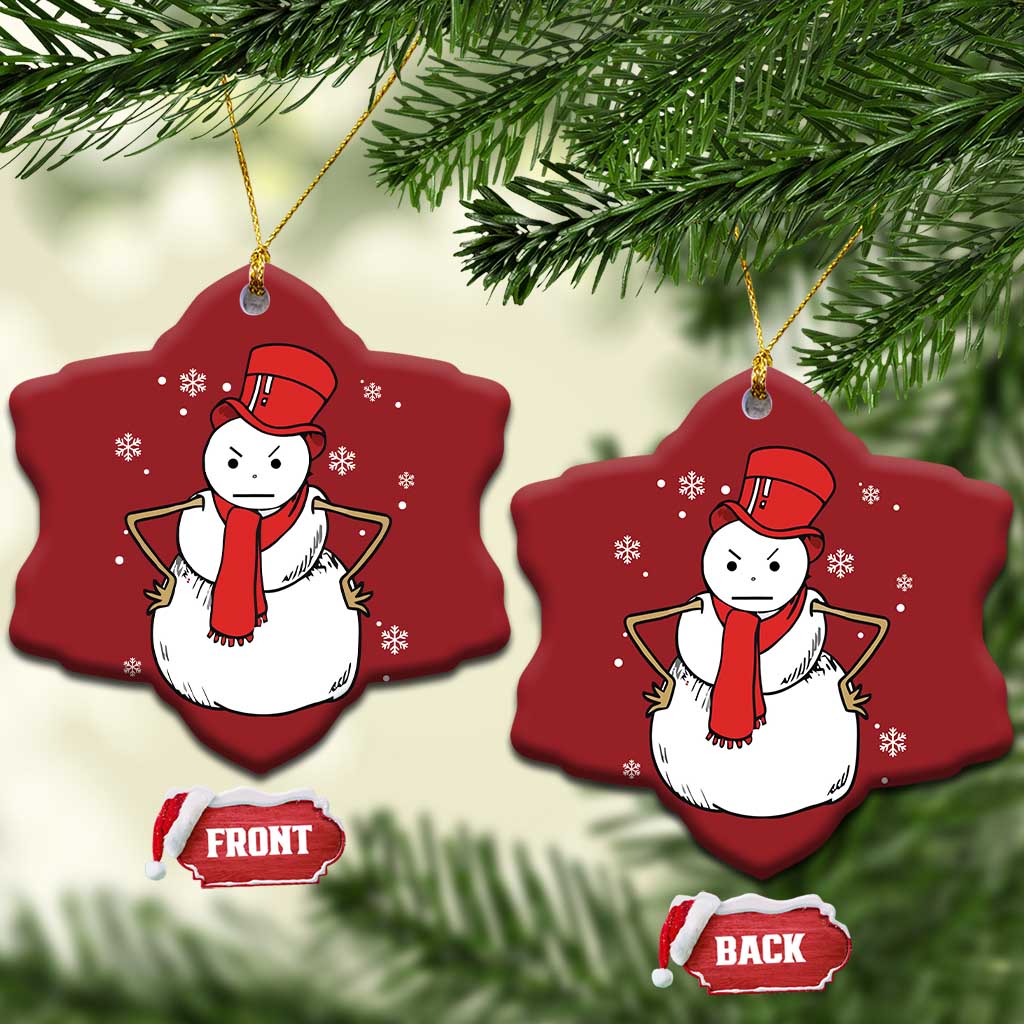 Angry Snowman Funny Xmas Christmas Ornament TS09