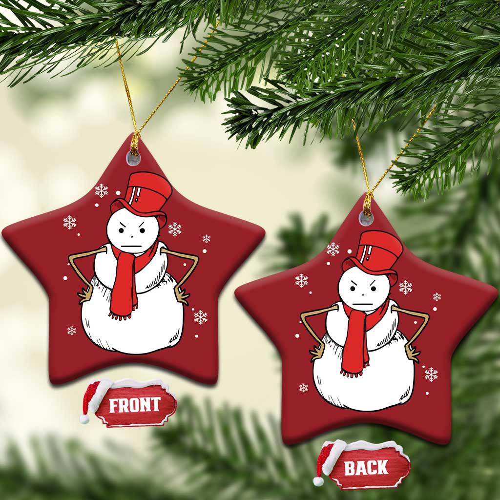 Angry Snowman Funny Xmas Christmas Ornament TS09