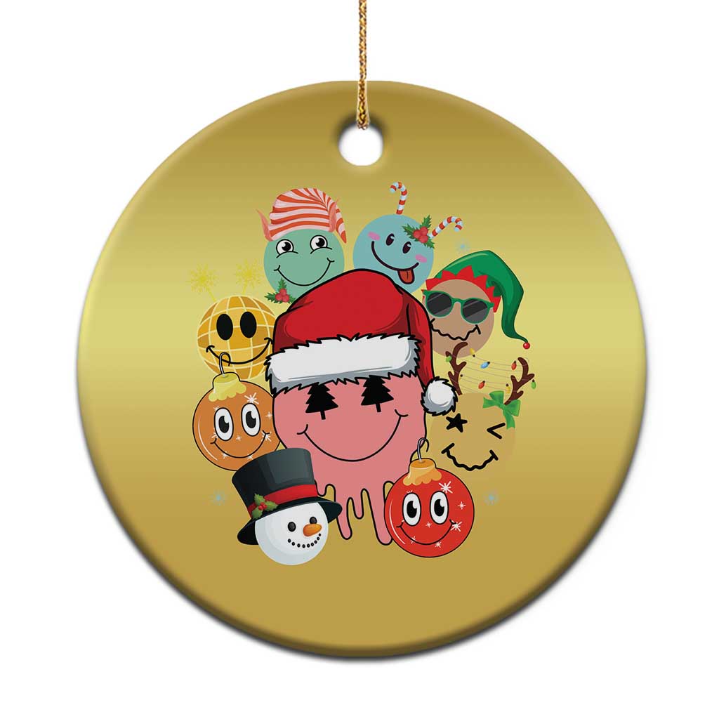 Funny Xmas Christmas Ornament Retro Groovy Xmas Tree Eye Face Reindeer Snowman Efl TS09
