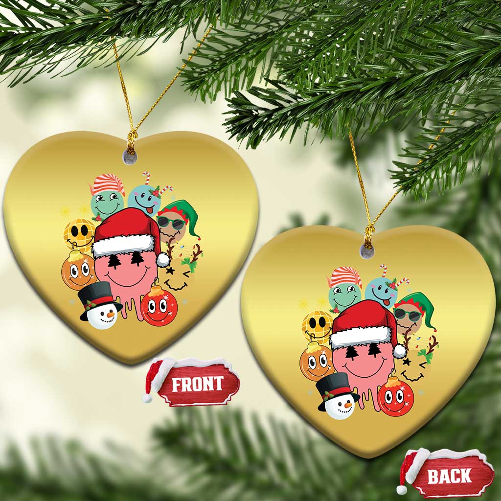 Funny Xmas Christmas Ornament Retro Groovy Xmas Tree Eye Face Reindeer Snowman Efl TS09