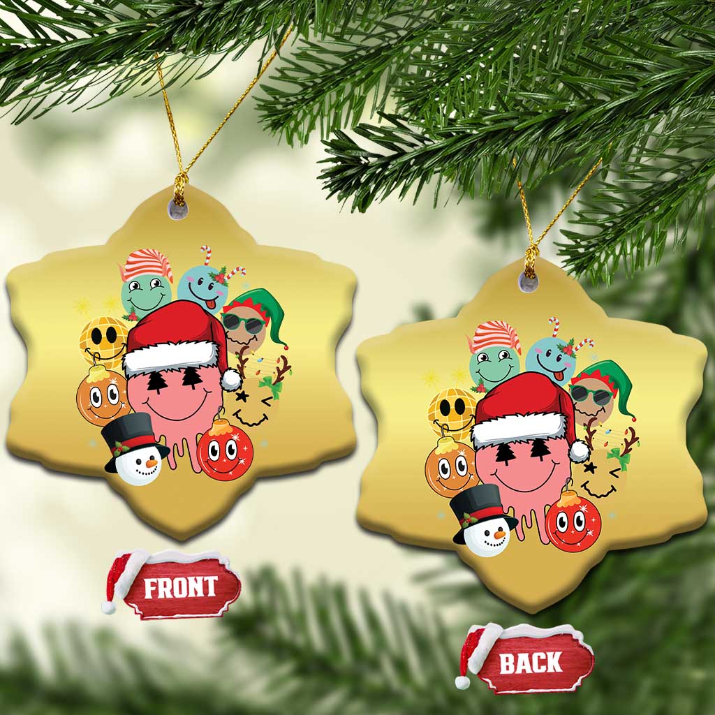 Funny Xmas Christmas Ornament Retro Groovy Xmas Tree Eye Face Reindeer Snowman Efl TS09