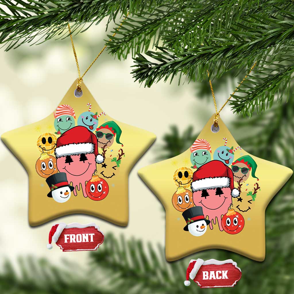 Funny Xmas Christmas Ornament Retro Groovy Xmas Tree Eye Face Reindeer Snowman Efl TS09