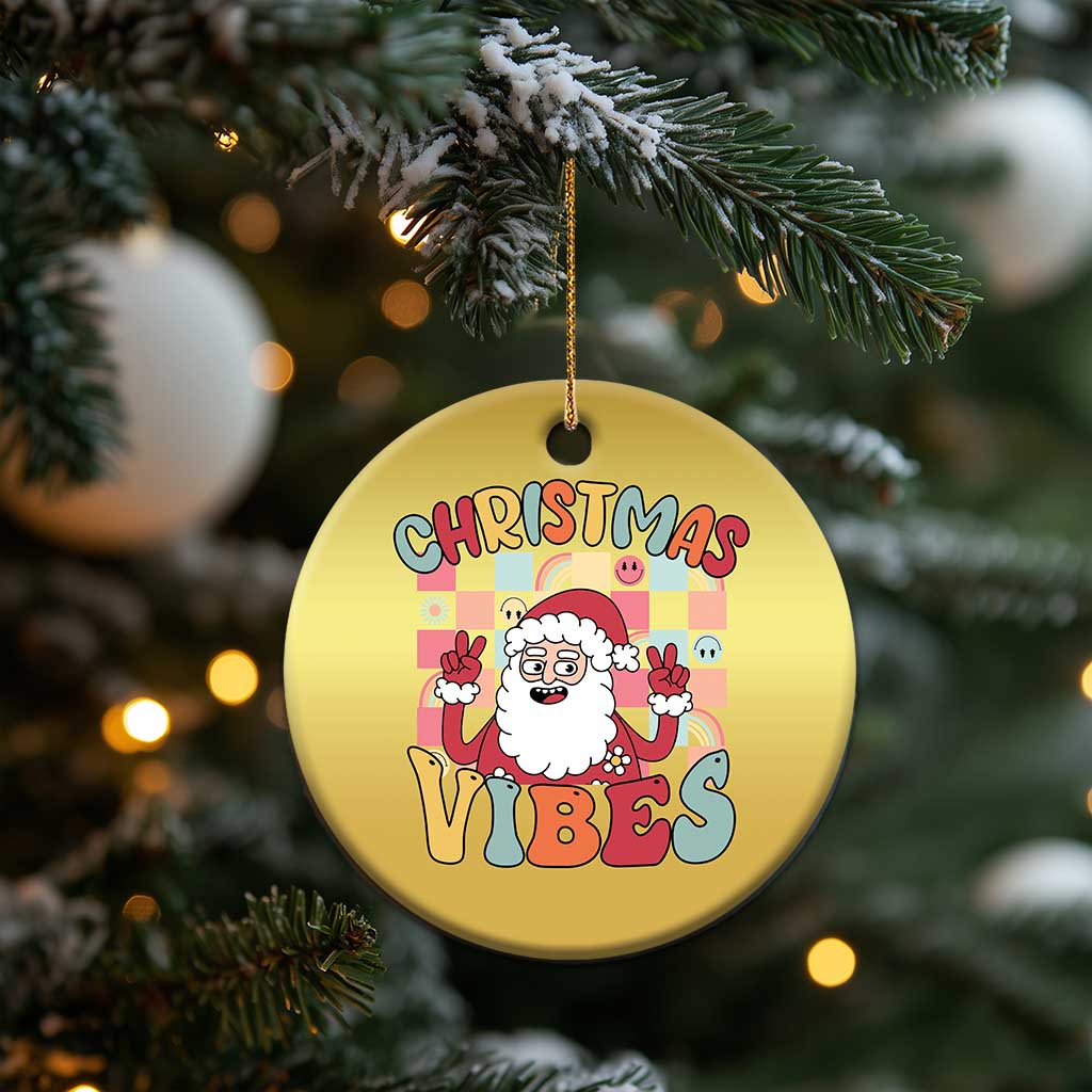 Vintage Groovy Santa Christmas Vibe Christmas Ornament TS09