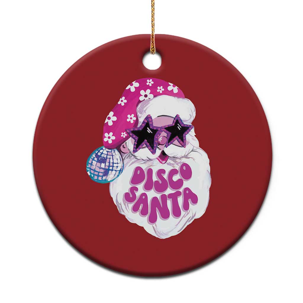 Funny Pink Disco Santa Retro Groovy Christmas Ornament TS09