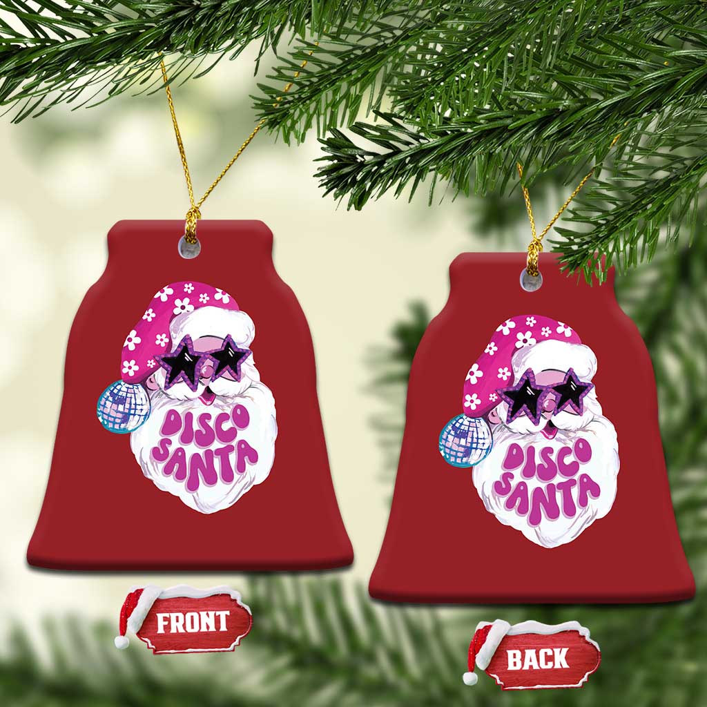 Funny Pink Disco Santa Retro Groovy Christmas Ornament TS09