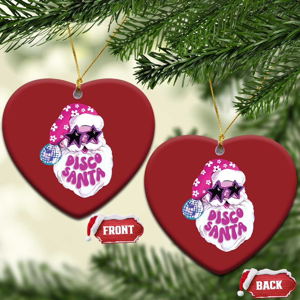 Funny Pink Disco Santa Retro Groovy Christmas Ornament TS09