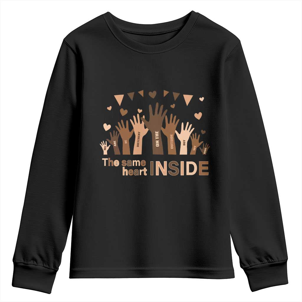 Black Civil Rights Youth Sweatshirt We Can Be Different On The Outside But We Have The Same Heart Black History Month TS09