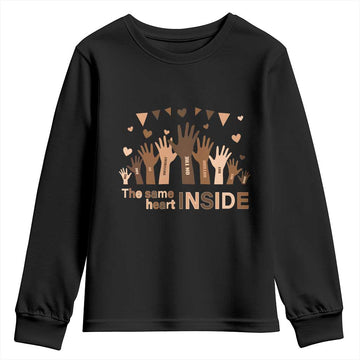 Black Civil Rights Youth Sweatshirt We Can Be Different On The Outside But We Have The Same Heart Black History Month TS09