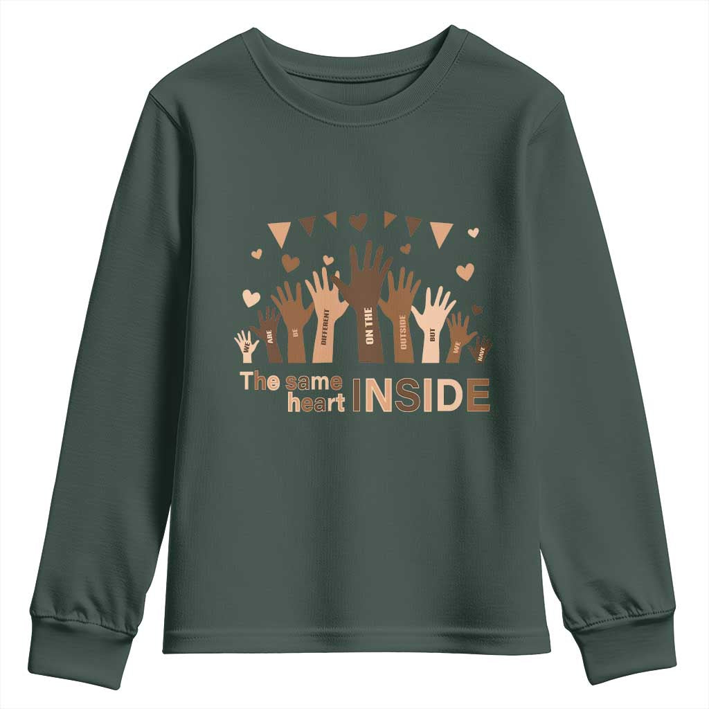 Black Civil Rights Youth Sweatshirt We Can Be Different On The Outside But We Have The Same Heart Black History Month TS09