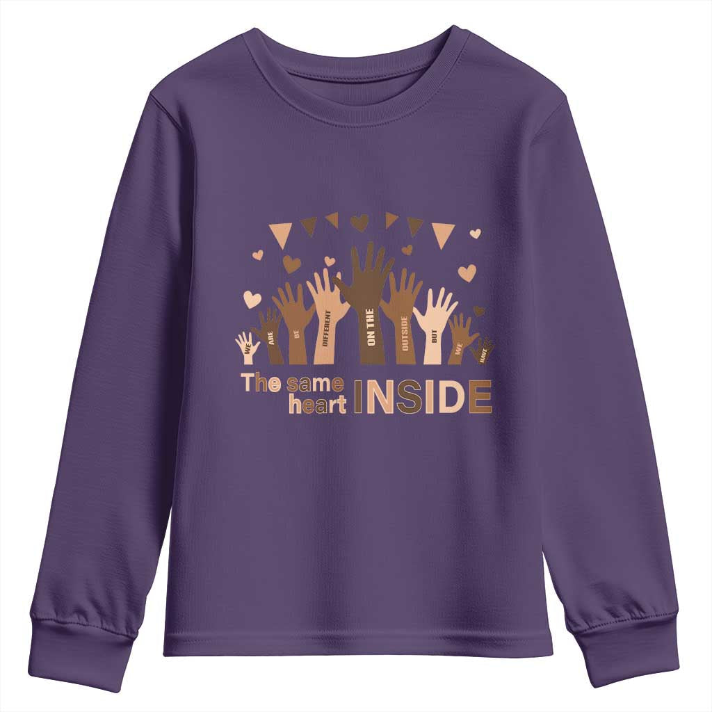 Black Civil Rights Youth Sweatshirt We Can Be Different On The Outside But We Have The Same Heart Black History Month TS09