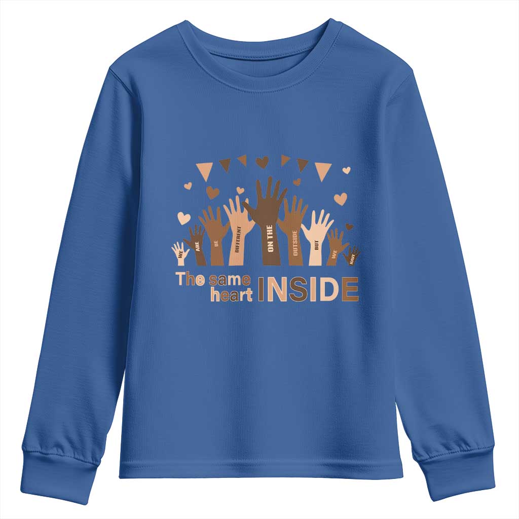 Black Civil Rights Youth Sweatshirt We Can Be Different On The Outside But We Have The Same Heart Black History Month TS09
