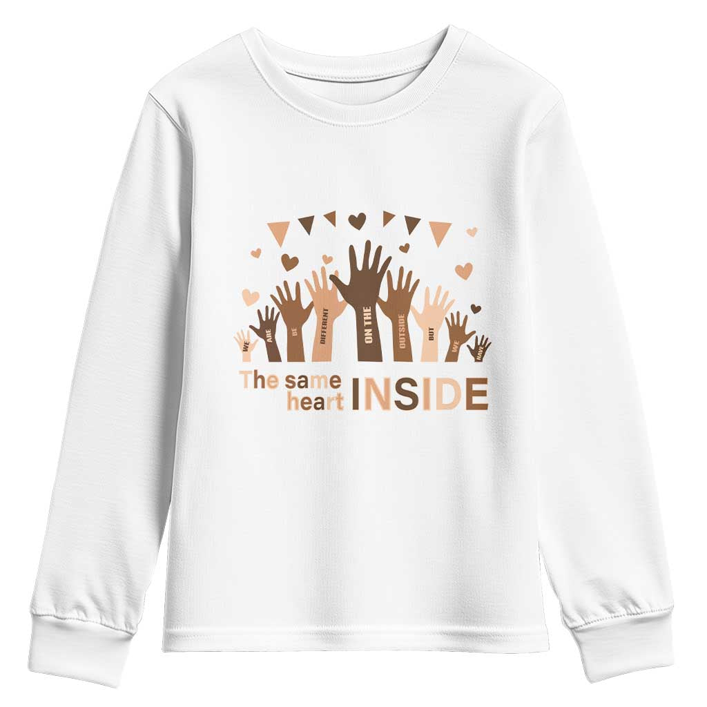 Black Civil Rights Youth Sweatshirt We Can Be Different On The Outside But We Have The Same Heart Black History Month TS09