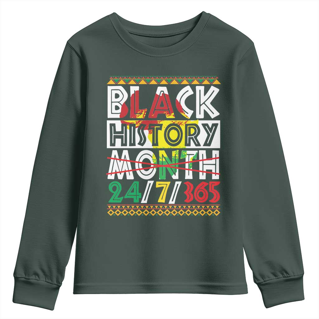 Black History Month Youth Sweatshirt 24/7/365 Gift Pride African American TS09