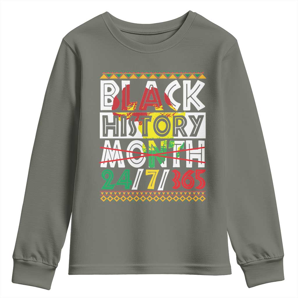 Black History Month Youth Sweatshirt 24/7/365 Gift Pride African American TS09
