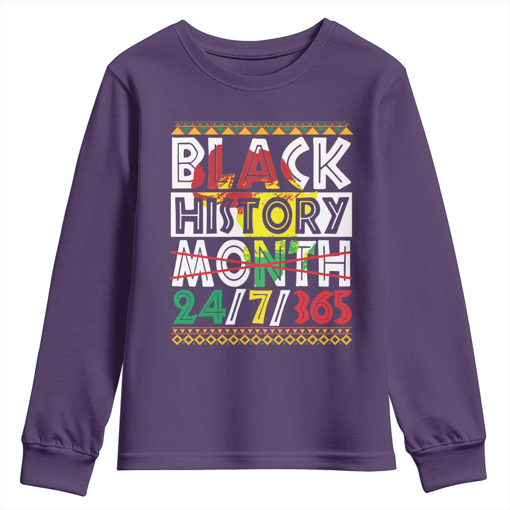 Black History Month Youth Sweatshirt 24/7/365 Gift Pride African American TS09