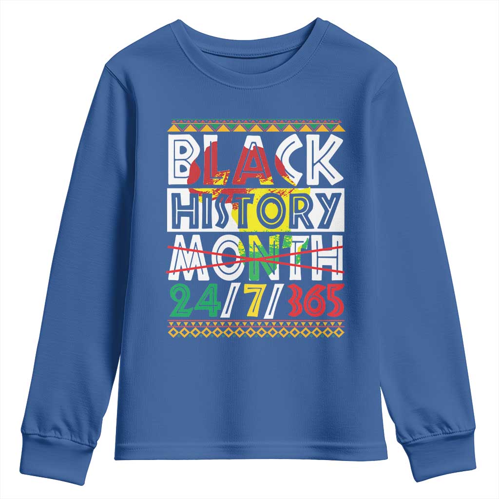 Black History Month Youth Sweatshirt 24/7/365 Gift Pride African American TS09