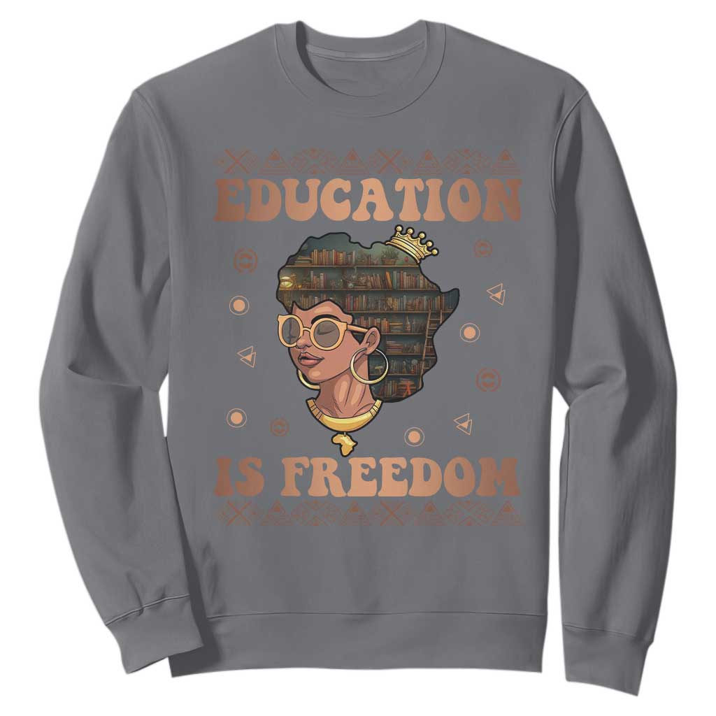 Black Teacher Sweatshirt Education Is Freedom Black History TS09