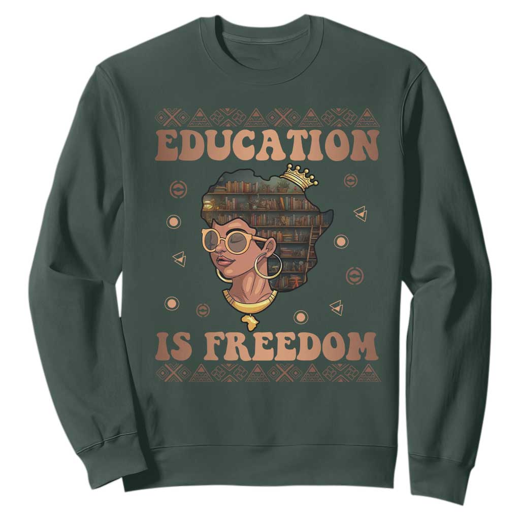 Black Teacher Sweatshirt Education Is Freedom Black History TS09