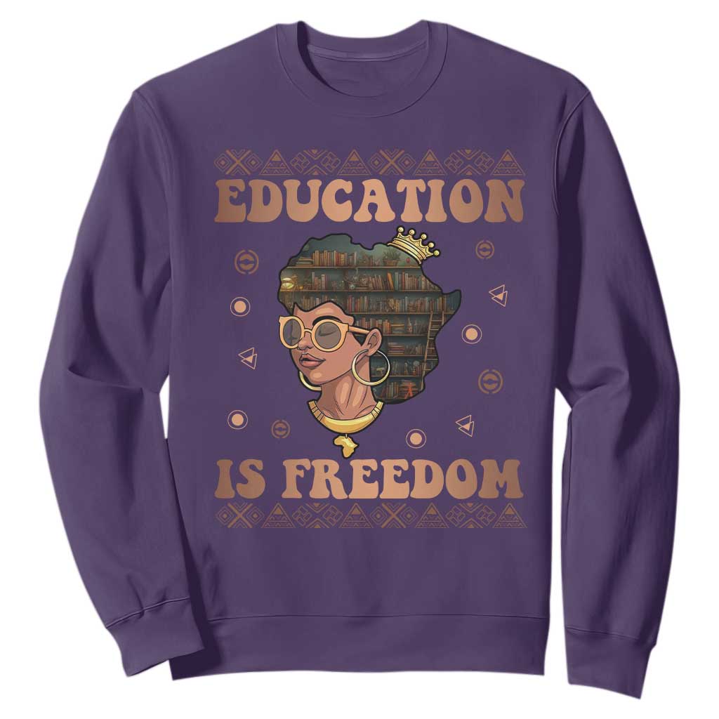 Black Teacher Sweatshirt Education Is Freedom Black History TS09